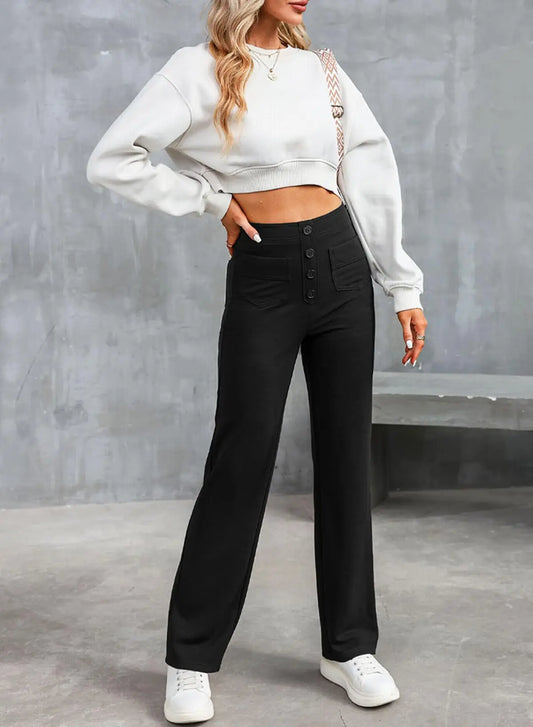 Aurélien | Stylish High-Waisted Trousers with Elastic